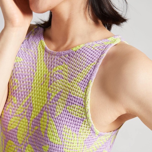 Farm Rio for Anthropologie✨Knit Floral Midi Dress- Purple/Green - Picture 3 of 10